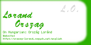 lorand orszag business card